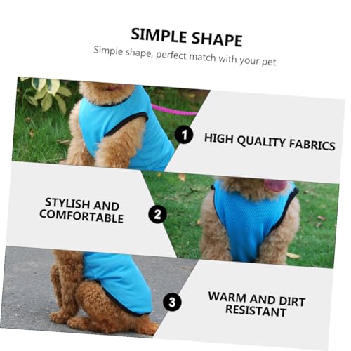 Pet Sleeveless Vest Breathable Mesh Dog Shirt Blue M Size Cooling Pet Clothes for Puppies and Small Dogs
