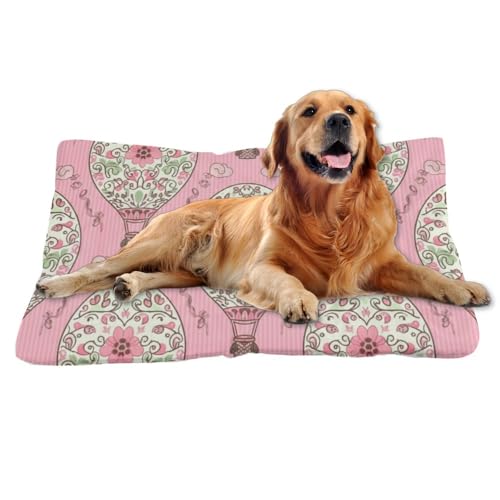 Cozy Dog Bed with Anti-Slip Bottom, Pretty Air Balloons Dog Decor Puppy Pads Indestructible Bed Breathable Kennel Mat for Indoor& Outdoor Sofa Cars, Machine Washable 24 X 18 Inch - size: 24 × 18 inch