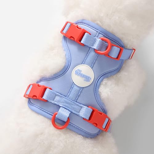 HNS1000E Arlo Extra Small Adjustable Soft Padded No Pull Pet Harness with 3 Buckles and 3 Leash Clips, Sangria - color: Periwinkle, size: X-Small (Chest: 11.8 - 17")