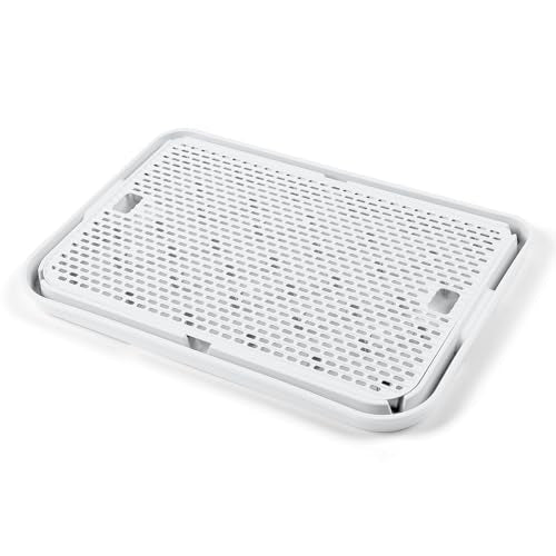 Large Cat Litter Box Step Mat, 16.5"x11.2" Cat Ramp Stairs, Cat Litter Catcher for Self-Cleaning Litter Box, Cats Pedal Step Stool Ideal for Kitten & Older Cats (White) - color: White Large
