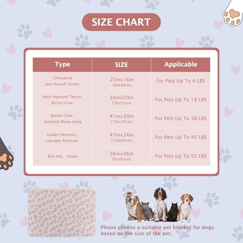 6 Pack Small Dog Blanket, Super Soft Warm Pet Cover Blankets, Paw Print Puppy Fleece Flannel Blanket for Small Medium Dogs and Cats MW003 - color: Beige Paw, size: 6 Pack of 29.9x20.5 Inches