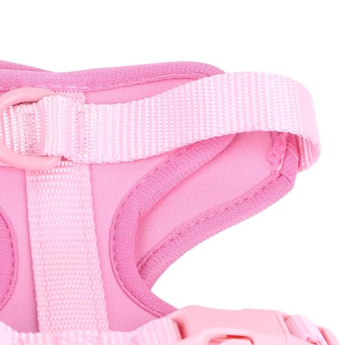Adjustable Soft Breathable Escape Proof Dog Vest Harness, Pet Chest Harness for Small Dogs and Puppies, Bright Color Safety Design with Dual D Rings for Walking and (S) - color: Pink