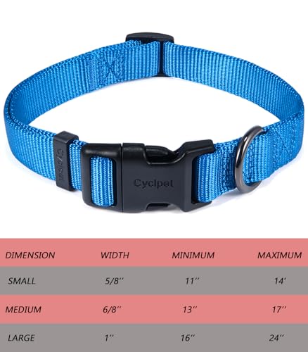 Premium Classic Nylon Adjustable Dog Collars,Soft and Smooth Regular 5/8 Inch Wide Dog Collars with Quick Release Buckle for Puppy Dogs Walking,Training.(Small, Classic Blue) - color: Classic Blue, size: Small 11-14 Inches