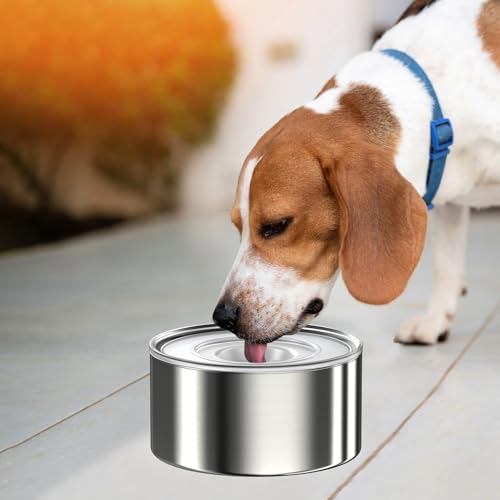 1Gallon Slobber Stopper Water Bowl for Dogs, US Patented Splash-Proof Paws Lid, 18/8 Stainless Steel, Anti-Slip Base, No Spill for Messy Large Medium Dogs, Ear Protection for Floppy-Eared Breeds - color: White