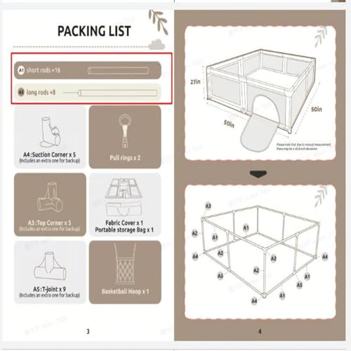 Joypony Baby Playpen, 50x50 in Small Play Pen for Babies and Toddlers, Playpen for Kids with Gate, Indoors Play Yard with Soft Breathable Mesh (Beige) - color: Beige