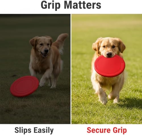 Dog Flying Disc, 4 Pack Dog Flyer Toys, Soft Rubber Interactive Lightweight Flying Disc Dog Toy for Small Large Dogs - Floats in Water & Safe on Teeth, 7 inch