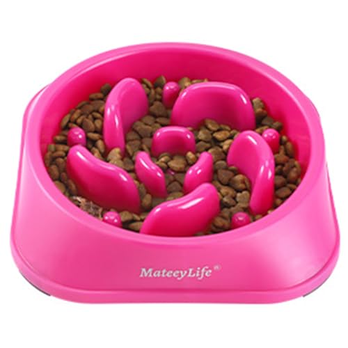 MateeyLife Slow Feeder Dog Bowls, Anti-Choking Puzzle Dog Food Bowls, Anti-Slip Interactive Feeding Slow Down Eating, Bloat Stop Maze Dishes for Medium Large Breeds Purple - color: J-Purple, size: Medium