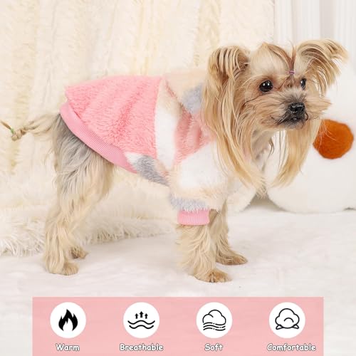 Dog Sweater for Small Dogs Hoodies, Winter Clothes Boy Girl Male Female,Fleece Hoodies Warm Pet Doggie Sweaters Coat Apparel - color: Pink Camo, size: X-Small