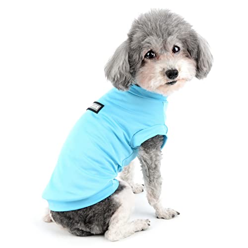 Zunea Small Dogs Shirts Quick Dry Summer T-Shirts Cooling Puppy Clothes Soft Sleeveless Vest Tank Top Breathable Stretchy Pet Girls Boys Chihuahua Apparel Sun Protection for Hot Weather Blue XXL - color: blue, size: XXL