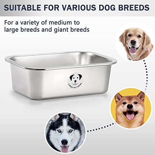 Stainless Steel Dog Bowls for Large Dogs, High Capacity Metal Dog Food Bowls, Food and Water Bowl for Larges, X-Large, and Big Dogs 1.25 Gallons - color: Stainless Steel-1.25 gallons