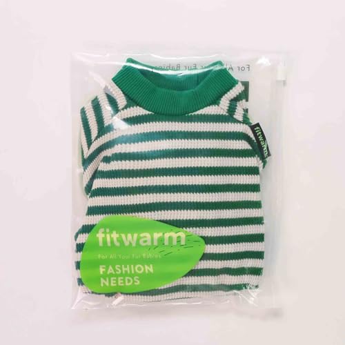Fitwarm Green and White Striped Dog Pajamas, Waffle Dog Clothes for Small Dogs Girl Boy, Puppy Onesie with Feet, Pet Cat Outfit, Large - color: Green, size: Large