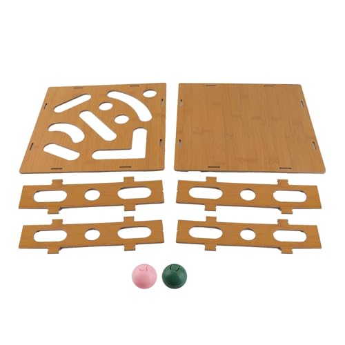 Cat Puzzle Toy Box, Composite Board, 11.02x11.02 in, Bell Ball Maze, Mental Physical Exercise, Indoor Cat Toy, Appearance Random