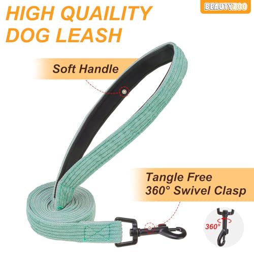 BEAUTYZOO No Pull Dog Harness, Adjustable Dog Harness and Leash Set -Easy Wearing with 3 Buckles/Control Handle,No Choke Soft Padded Reflective Pet Vest for Training Walking Hiking,Solid Aqua Blue M - color: Solid Aqua Blue, size: M: chest 16"-28"