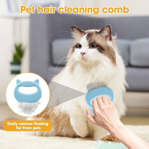 2 Pcs Black Double Sided Pet Hair Removal Gloves, Electrostatic Magic Brush Pet Hair Remover and Grooming Tool with Shell Comb for Dogs & Cats, Sofa, Bed, Car and Furniture