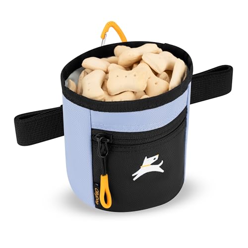 OllyDog Goodie Treat Bag, Dog Treat Pouch, Waist Belt Clip for Hands-Free Training, Magnetic Closure, Dog Training and Behavior Aids, Three Ways to Wear (Blue Heron) - color: Blue Heron