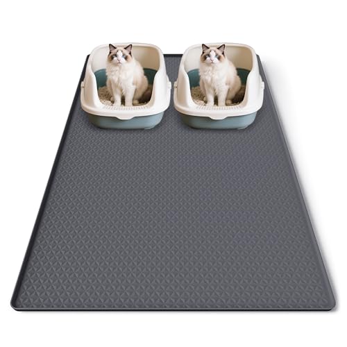 Extra Large Cat Litter Mat 54" x 27.5" Silicone Waterproof Dog Pee Pads Non-Slip Soft on Pet Paws Easy to Clean