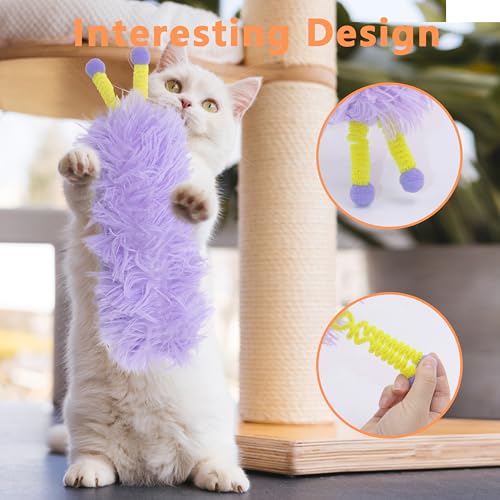 3 Pack Catnip Toys,Soft and Durable Cat Pillows Toys, Rich Color Cat Toys with Antennae, Indoor Interactive Cat Kicker Toys, Companion Toys for Cats (Antenna Purple Set) - color: A-Purple+Blue+Pink
