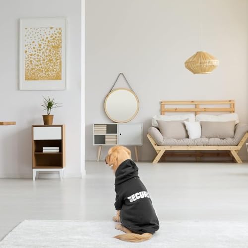BINGPET Security Dog Hoodies Puppy Sweater Cold Weather Dog Coats Soft Brushed Fleece Pet Clothes Hooded Sweatshirt for Dog Cat - color: #1 Black(Security), size: Large (All Breed Sizes)