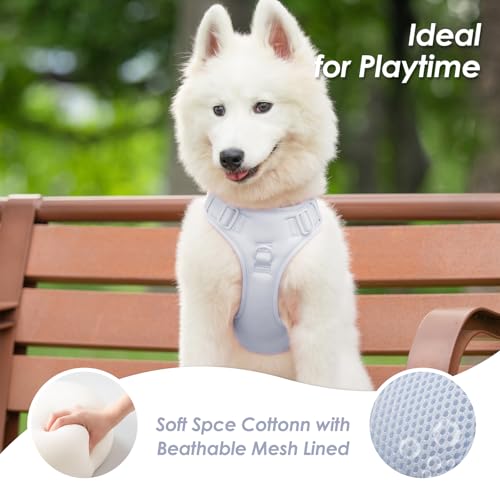 No Pull Dog Harness, Puppy Vest with Front Clip for Small Medium Large Sized Dog(Light Blue,XL) - color: Light Blue, size: XL(Neck:24.8-38.6", Chest:29.1-45.3")