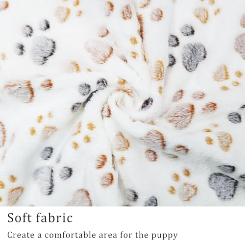 1 Pack 3 Blankets Super Soft Fluffy Premium Fleece Pet Blanket Flannel Paw Printed Throw for Dog Puppy Cat (Small 23x16'', Pink, Yellow, Blue) - color: Pink, Yellow, Blue, size: 23x16 inch(Pack of 3)