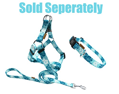 Dog Collar, Cute Floral Pattern, Soft and Adjustable Collar with Quick Release Buckle (XS (Neck 9-13", Width 3/8"), Hawaiian Blue) - color: Hawaiian Blue, size: XS (Neck 9-13", Width 3/8")