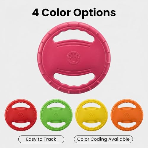 Dog Flying Disc, Durable Soft EVA Flying Ring for Aggressive Chewers, Interactive Fetch & Training Toy, Floats in Water, Safe on Teeth & Gums, Beach Pool Play (Red) - color: Red