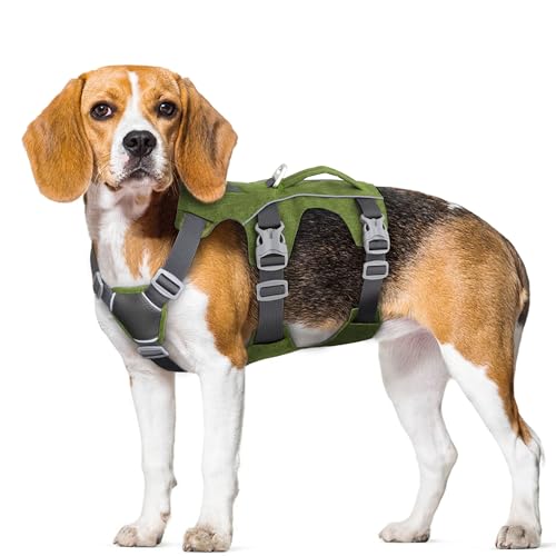 Escape Proof Dog Harness Medium Sized Dog, Reflective No Pull Dog Vest with Handle, Lightweight Full Body Pet Harness Adjustable for Walking,Training(Green,Chest:17-32") - color: Green, size: M: Chest 17-32", Fit 25-55 lbs