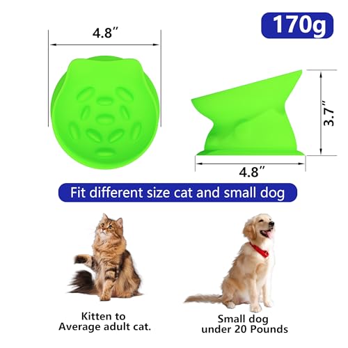 Slow Feed Cat Bowl, Elevated Cat Food Dish with Tilted Design, Dual-Use for Dry and Wet Food, Anti-Vomit, Anti-Choking, Easy to Clean - color: Green, size: Medium