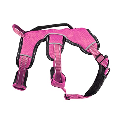 Tuff Pupper Escape Proof No Escape Dog Harness | 5 Point Adjustable Fit Harness for Dogs | Padded Dog Harnesses | Handle Dog Lift Harnesses - color: Hot Pink, size: Large