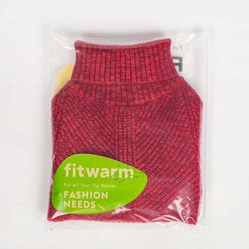 Fitwarm Knitted Turtleneck Dog Sweater, Thermal Dog Winter Clothes for Small Dogs Boy Girl, Holiday Pet Outfit, Heather Dark Red, Small - color: Burgundy Red, size: Small