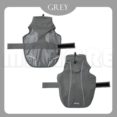 Waterproof Dog Raincoat with Reflective Strip, Adjustable Breathable Rain Coat Jacket with Leash Hole for Dogs (Gray, Small) - color: Gray, size: Small