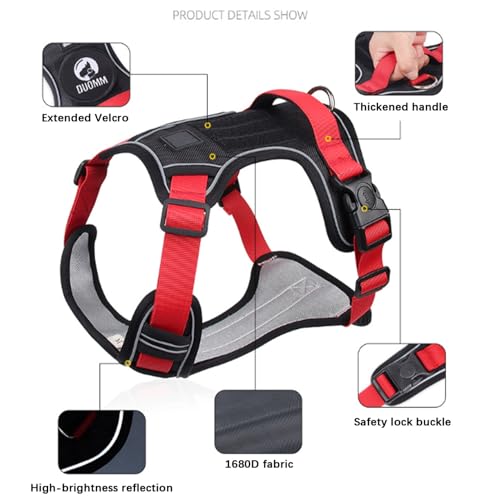 FEESHOW No Pull Escape Proof Dog Harness with Soft Padded Handle Breathable Reflective Vest for Medium Large Dogs Walking Black Small - color: Black, size: Small