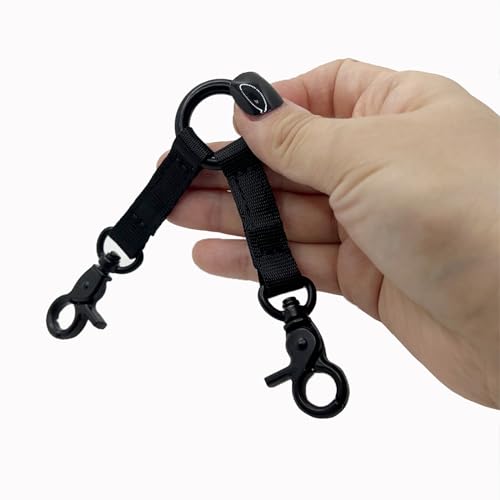 Double Headed Hook pet Safety Nylon 2 Way Coupler with Nickel Plated Swivel Clip