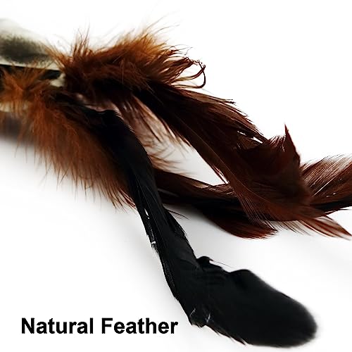 TTcat 2 Pcs Real Feather Cat Bird Toys Realistic Simulation Bird Cat Toys with Bells for Indoor Cats Kittens.
