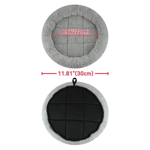 Round Cat Bed Washable Cat Donut Bed with Non-Slip Bottom Comfortable Soft Pet Bed for Indoor Cats/Gray (Diameter: 11.81") - size: Diameter: 11.81"