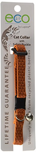 LupinePet Eco 1/2" Pumpkin Cat Safety Collar with Bell , 8-12" - color: Pumpkin