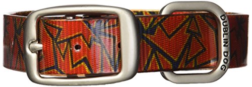 Dublin Dog Koa Collection Shattered 12.5 by 17-Inch Dog Collar, Medium, Magma Orange