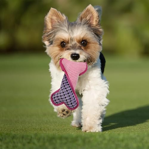 Squeaky Dog Toys to Keep Them Busy Squeaky Dog Toys with Soft Fabric, for Small, Medium, and Large Dogs for Daily Interaction, Companion Training 1Pcs (Color: Pink)