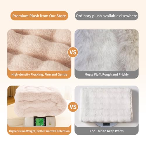 Pet Blanket, Reversible Sherpa & Bubble Fleece Pet Throw, Ultra-Soft Plush for Cats & Small Dogs, Machine Washable, Anti-Static, Warm & Cozy,28"×22" Inch White - color: White, size: 28"L x 22"W Inches