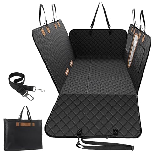 A-Pce 600D Heavy Duty Dog Car Seat Cover for Back Seat,2025 Upgraded Hard Honeycomb Bottom Back Seat Extender for Dogs- Holds 600lbs,Waterproof Scratch Proof Nonslip Dog Hammock for SUV