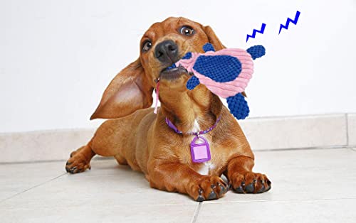 2 Pack Durable Dog Chew Toys, Unstuffed Squeaky Dog Toys for Small Dogs and Puppies - size: Rabbit & Pig