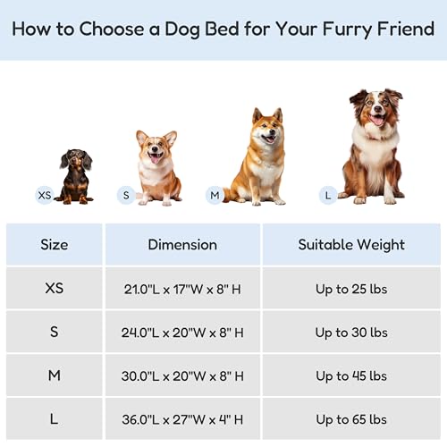FluffyDream Small Dog Bed, Super Soft Pet Bed Furniture, Suitable for Dogs Up to 30lbs, 24'' x 20'', Tan - color: Tan