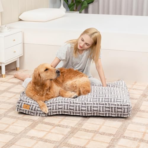 Dog Bed with Easy-Grip Handle - Shredded Memory Foam Pet Bed, Removable & Machine Washable Cover, Non-Slip Bottom, Choose from Cooling Linen or Warm Flannel Style for Dogs & Cats(Small - size: Small