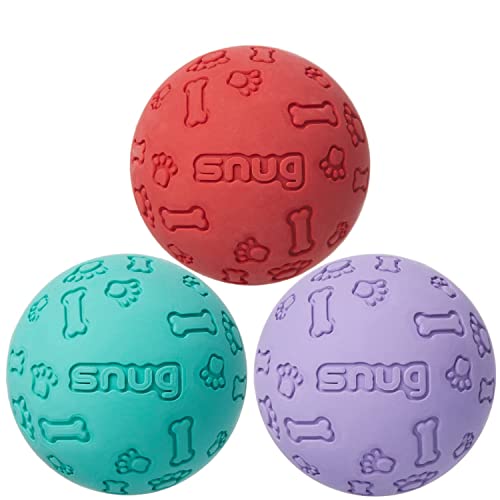 Snug Rubber Dog Balls for Small and Medium Dogs - Tennis Ball Size - Virtually Indestructible (3 Pack - Fresh) - color: Fresh