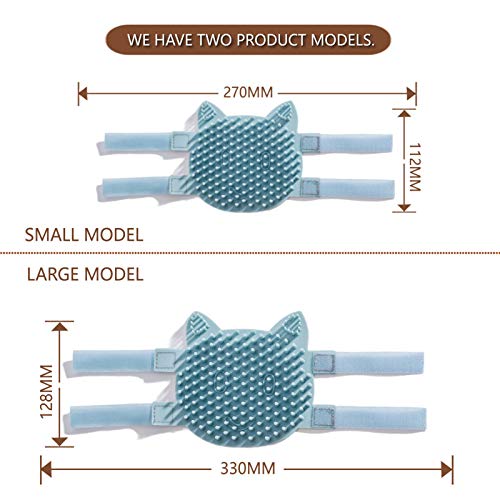 Cat Pet Self Grooming Comb Brush - Multi Functional Catnip Flavor Corner Massage Glove Tool for Kitten Puppy Relaxing, Extra Soft Silicone Pins Handy Hair Shedding Trimming