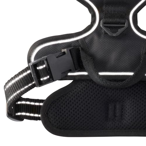 Pet Passion MAX - THE Hardy Reflective Harness, Black, Medium - color: BLACK, size: Medium (20-45 lbs)