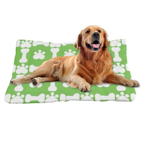 Cozy Dog Bed with Anti-Slip Bottom, Dogs Bones Paw Prints Puppy Supplies Kennel Pads for Crates Chew Proof Dog Bed for Crate Ultra Soft Puppy Mat Indoor& Outdoor Sofa Cars Washable 36 × 24 inch - size: 36 × 24 inch