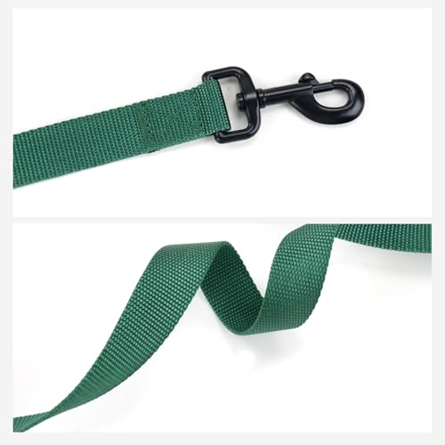 Wagtime Club Double Handle Dog Leash, 6ft Long Heavy Duty Dog Leash with Paded Traffic Handles for Extral Control and Training, Dual Handles Leads, Large Medium Small Dogs (Hunter Green) - color: Hunter Green