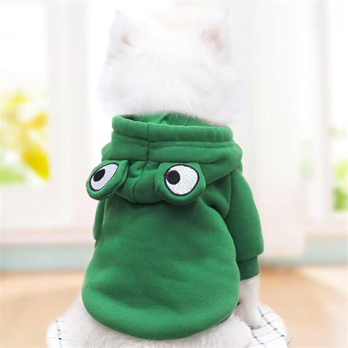 Warm Dog Winter Clothes Cute Fruit Dog Coat Hoodies Fleece Pet Dogs Costume Jacket for French Bulldog Chihuahua Ropa para Perro(Green,XS) - color: Green, size: XS