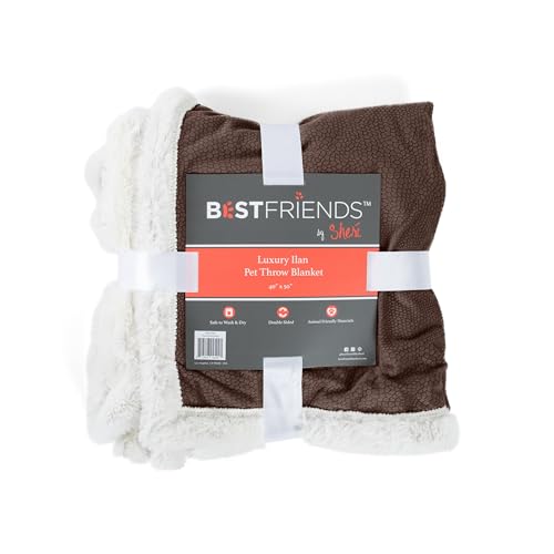 Best Friends by Sheri Premium Self-Warming Ilan Microfiber Faux Fur Pet Throw Blanket 40x50 in Brown - color: Dark Brown